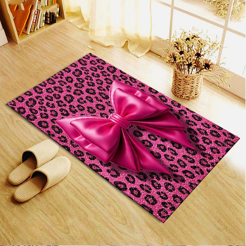 Nouveau Tapis Rose et Noir avec Nœud 2025 pour Salon Chambre Maison Décoration Canapé, Tapis de Sol Antidérapant pour Jouer les Enfants28