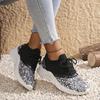 Silver Glitter Sneakers for Women Spring 2025 Platform Flat with Knitted Shoes Woman Patchwork Breathable Casual Shoes Flats 43