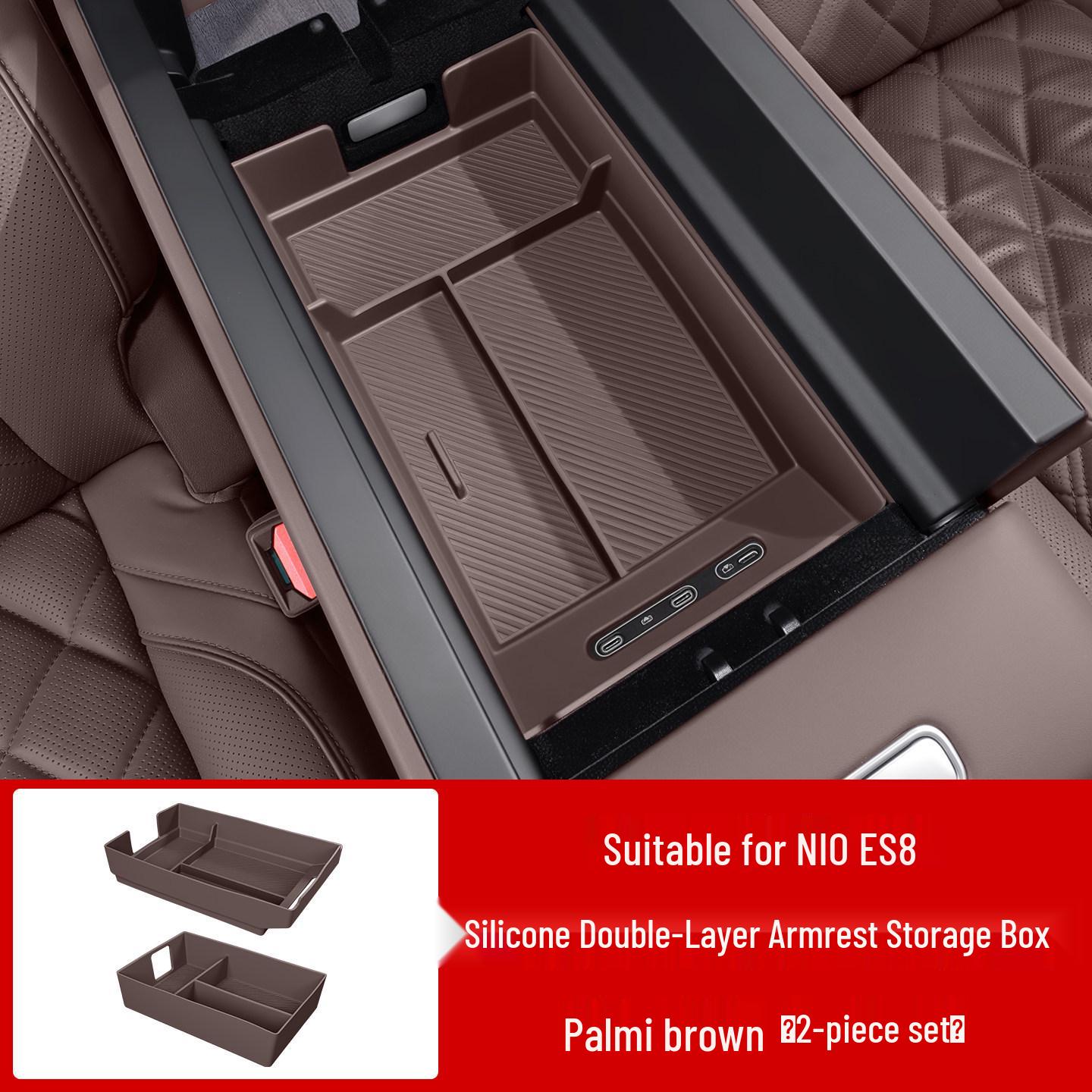 Compatible with 26 Nio ES8 Models: Center Console Armrest Storage Box for Car Interior Accessories.