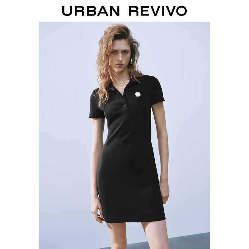 UR2025 Women s Retro V-Neck A-Line Short Sleeve Dress XS