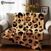 Leopard Skull Cartoon Anime Print Flannel Blanket Soft Warm Throw for Kids Bedroom Sofa Christmas Office Car