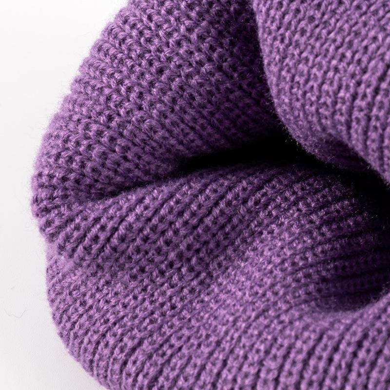 Winter Acrylic Warm Bean Hat Cute and Versatile Light Plate Wool Cold Proof Flip Knit Hat