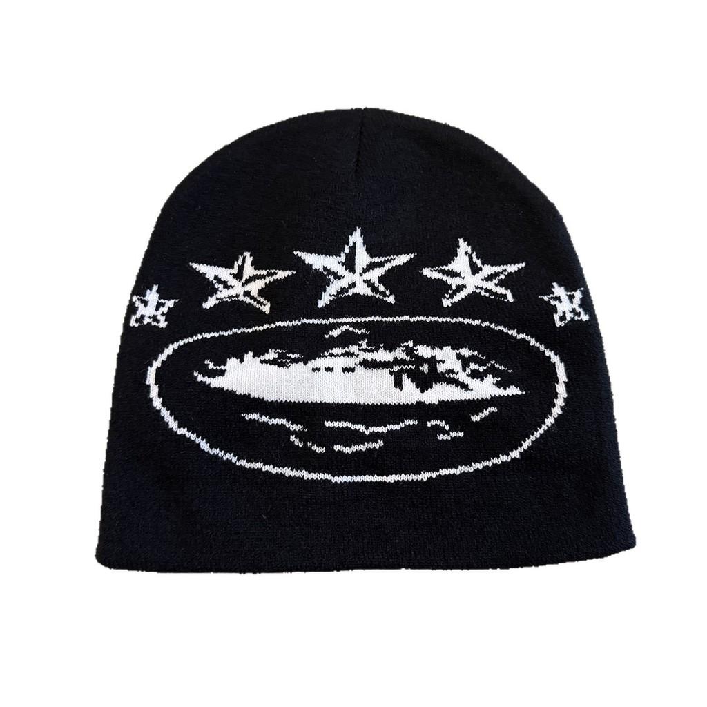 Acrylic Knitted Warm Hat Men Women Letter Print Cold Season Headgear Winter Fall