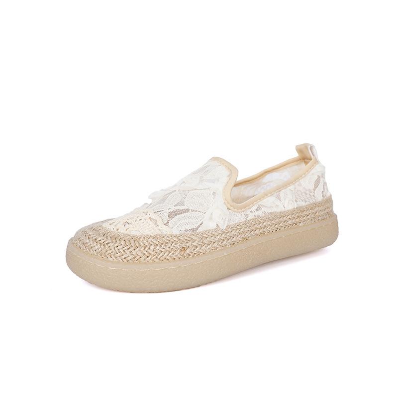 Pink Soft-soled Fisherman Shoes Women's 2025 Spring and Summer Lace Flower Casual Single Shoes with Skirt Shoes