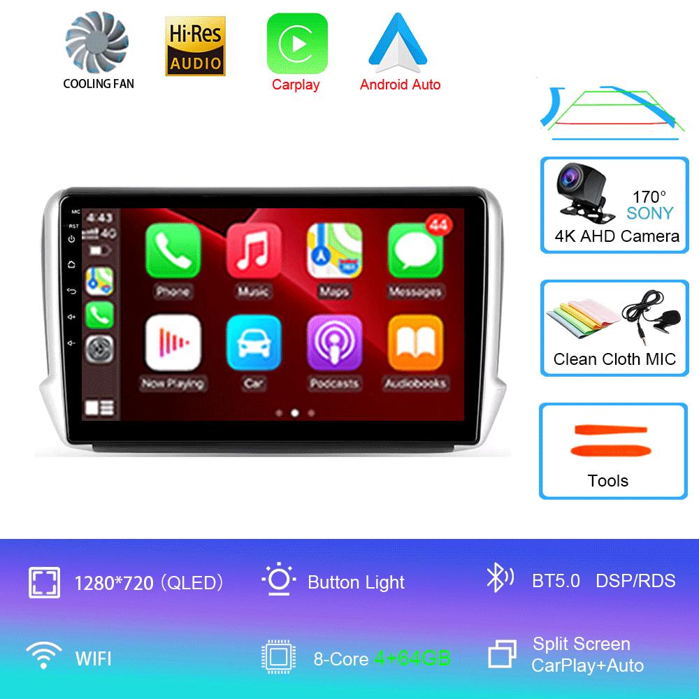 For Peugeot 2008 208 Series 2012 2013 2014 - 2018 Car Radio Android 14 Navigation Multimedia Player Carplay Auto Stereo BT Video