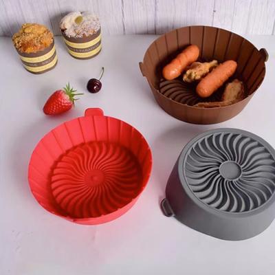 1/2Pcs Fryer Grill Pan Reusable Silicone Liner Thickened Fryer Baking Pan Fryer Accessories for Home Kitchen
