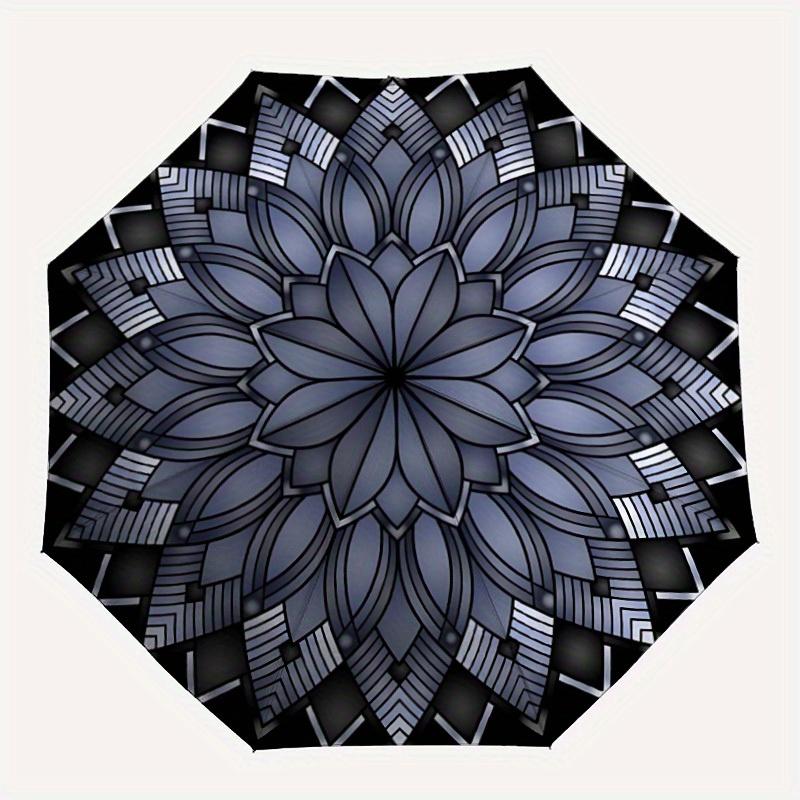 

1pc Mandala Pattern Automatic Umbrella - 8-Rib Foldable Design, Outdoor Adventures, and Family Celebrations y250829028