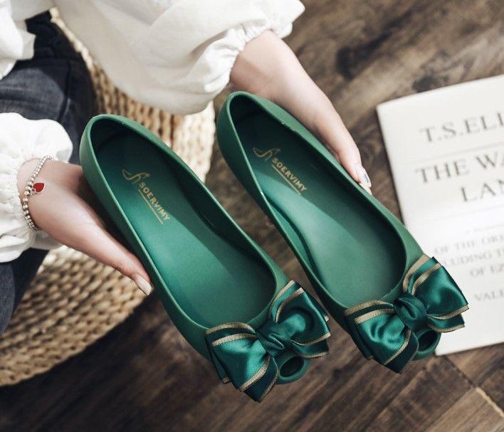 Fashion Women Sandals Plastic Clogs Peep Toe Cute Jelly Sandals Woman 2024 Summer Hot Popular Rubber Sole Shoes Butterfly Knot