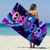 Psychedelic Skull Beach Towel Patterned Sunscreen And Windproof Suitable For Swimming Pool Camping Travel