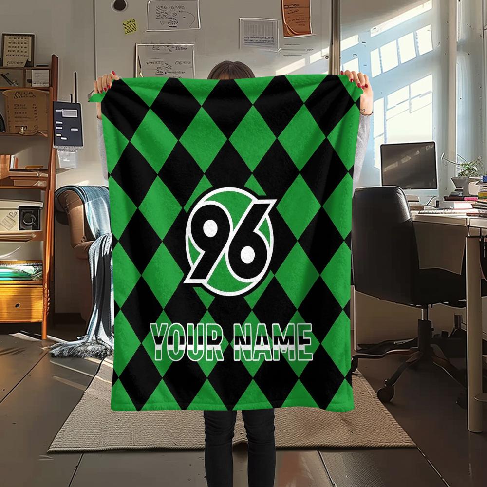 Custom Name Hannover 96 Flannel Blanket, High quality Comfortable for All Seasons, Home Decor, Warmth and Comfort