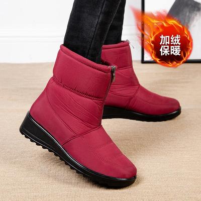 Fashion Winter Shoes Fo Women Waterproof Snow Boots Warm Plush Ankle Boots Front Zippers Non-slip Plus Size 35-44 Platform Boots