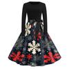 Women's Trendy Casual Long Sleeve Neck Halloween Print Dress