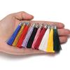 10Pcs 6cm Silk Tassel Charms Brush Tassels With Antique Silver Caps For DIY Jewelry Making Handmade Crafts Pendant Accessories