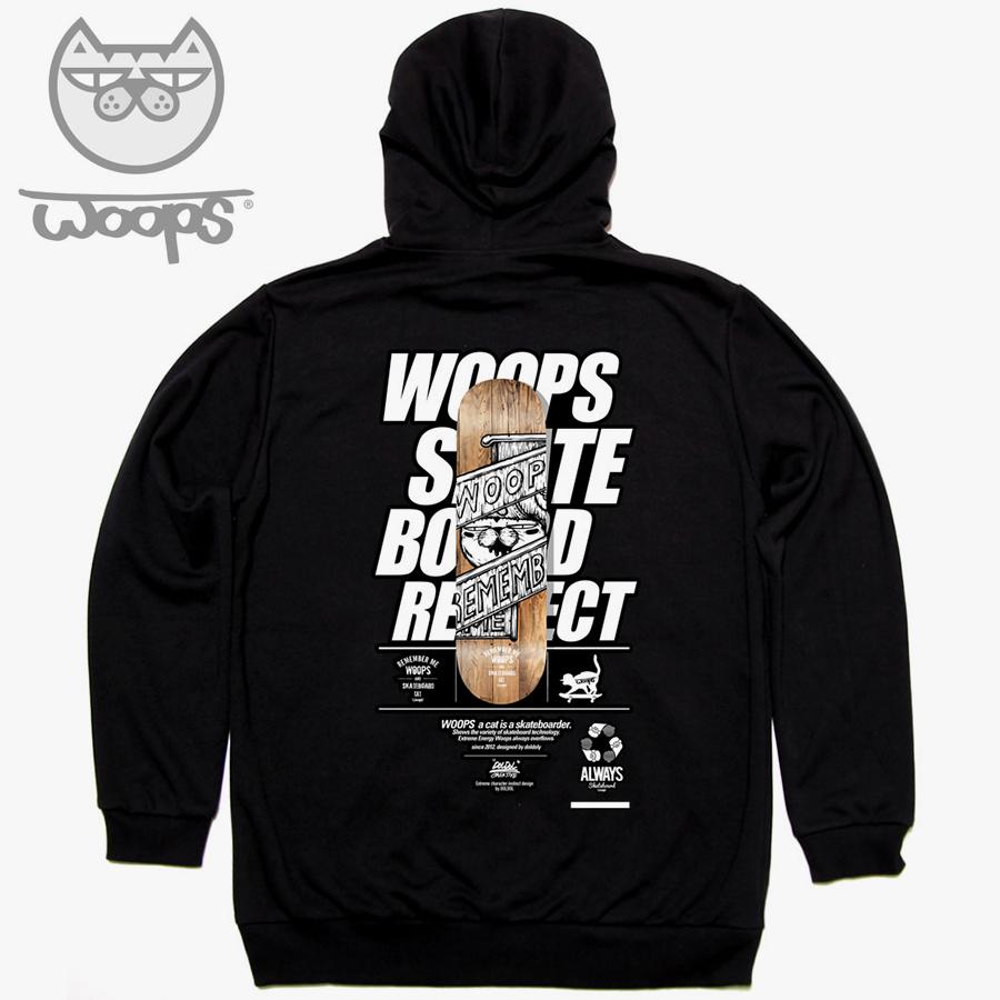 Doldol Woops_Толстовка_63 Кот-скейтер Персонаж Oops Графический дизайн граффити Толстовка Lightgray/Xl