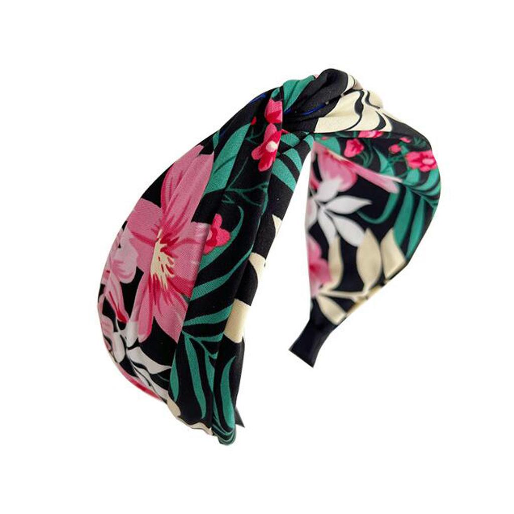 PROLY New Fashion Headband For Women Wide Side Flower Headwear Cross Knot Casual Bohemia Turban Hair Accessories