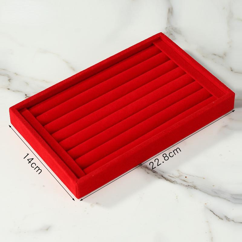 1 Stück Samt Schmuck Aufbewahrungstablett Ring Ohrring Display Box Brosche Handwerk Klassifizierung Organizer Exquisite Tablett Fall