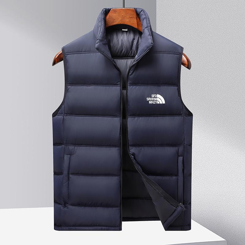 

Мужской жилет со стойкой, теплая одежда-хлеб, жилет, повседневная хлопковая одежда для молодых и среднего возраста 6XL синий