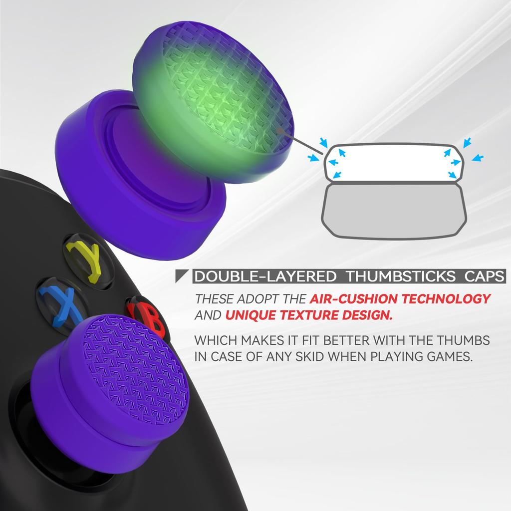 PlayVital Tommelputedeksel Tommelgrep for PS5 PS4 Tommelpinnedeksel for Xbox Core Xbox One Elite Series 2 Trådløs Tommelgrepshette for