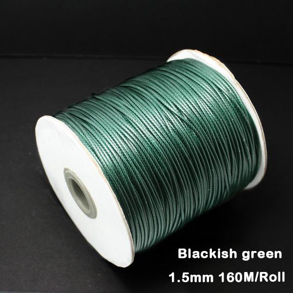 

Разноцветные вощеные хлопковые шнуры для макраме, ювелирные бусины, изготовление ювелирных изделий своими руками 1.5mm 150m зелёный/глубокий