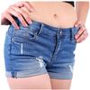 Trendy Ripped Rolled-Hem High-Waist Elastic Denim Shorts
