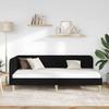 Corner Bed Frame Black 90 X 190 Cm Fabric