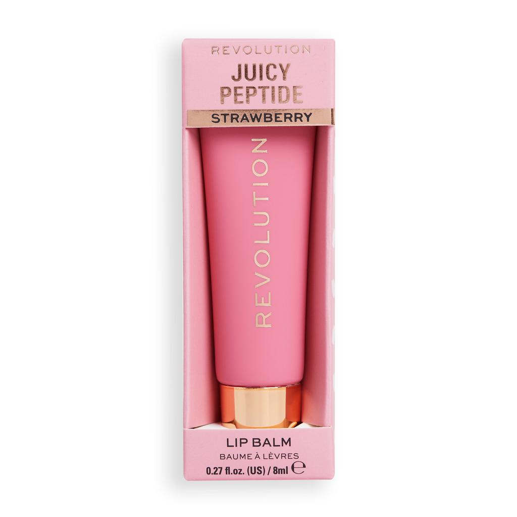 Revolution juicy peptide lip balm in pink strawberry