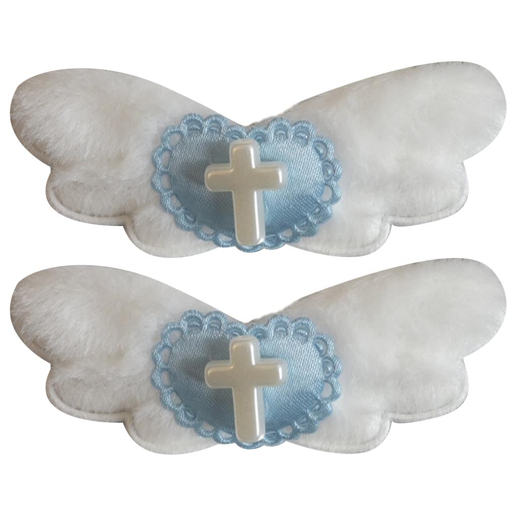 Gothic Y2K Angel Wing Hair Clip Aesthetics Sweet Cross Heart Hairpin Barrettes Bobbypins Hair Accessories for Side Bangs