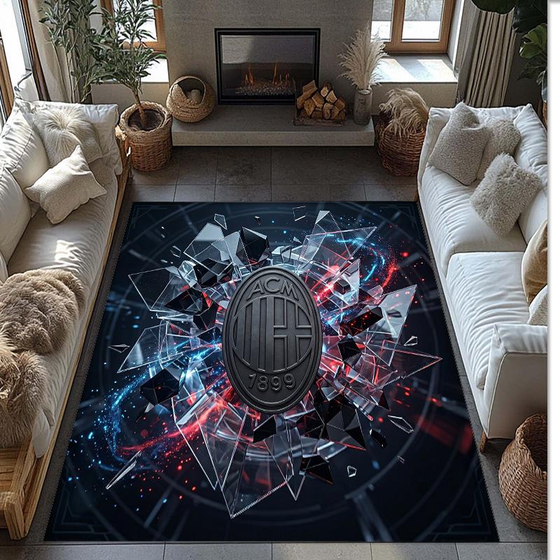 AC Mailand Bedruckter Flanell Teppich Rutschfest Weicher Polyester Boden Teppich Indoor Dekor Matte für Schlafzimmer Wohnzimmer Sofa Spielzimmer Heimdekoration