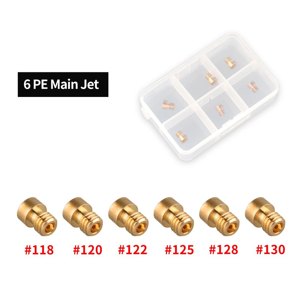 NIBBI 6/10 Pcs Motorcycle PE Carburetor Main Jets M5 M6 Injector Nozzle Jets Set for Yamaha Honda Motocross Accessories