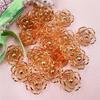 100pcs Colorful Bronzed Camellia And Rose Accessories, Transparent Three-Dimensional Flat Base, DIY Ancient Style Woven Hairpin Bouquet Materials