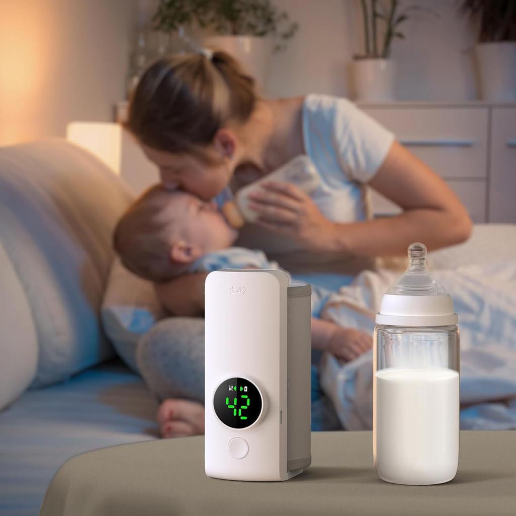 Portable Baby Bottle Warmer Fast Heating Bottle Warmer USB Rechargeable for Breastmilk  