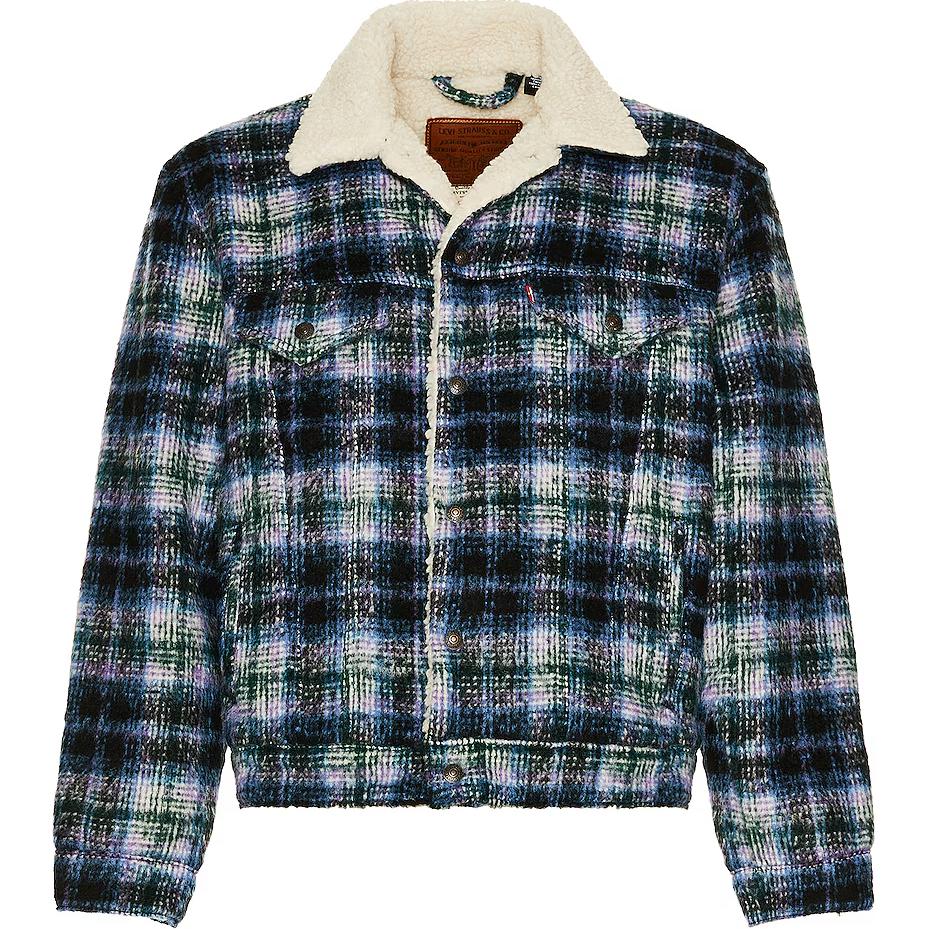Levis Plaid Loose Fit Long Sleeve Jacket Men jackets Blue 79129-0025
