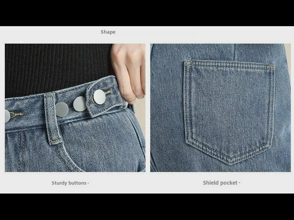 Dámské zimní retro džíny s vysokým pasem a širokými nohavicemi s plyšem: Světlý odstín, Silný, Volný a Zeštíhlující.