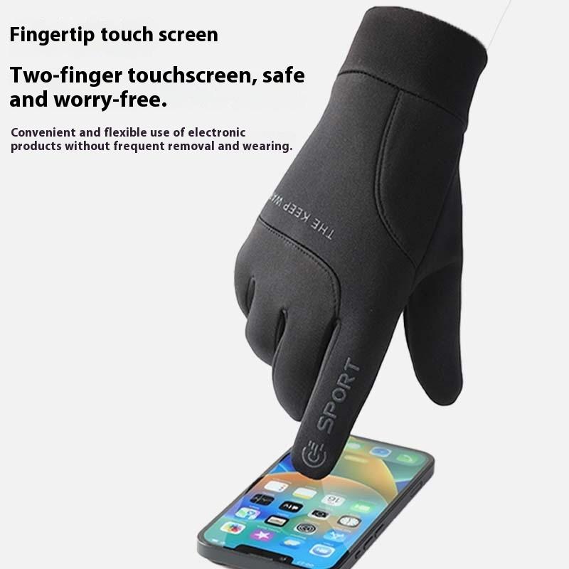 Autumn Winter Outdoor Cycling Gloves Gym Fitness Sports Running Warm Touch Screen Nonslip Gloves Motorcycle Gloves Men Black