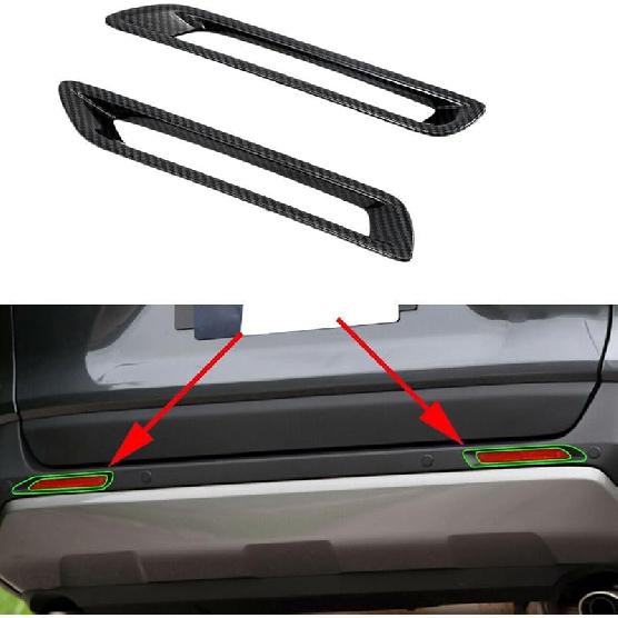 Car Accessories Fit for Toyota RAV4 2019-2024 ABS Exterior Rear Fog Light Lamp Cover Trims (Chrome) 2PCS