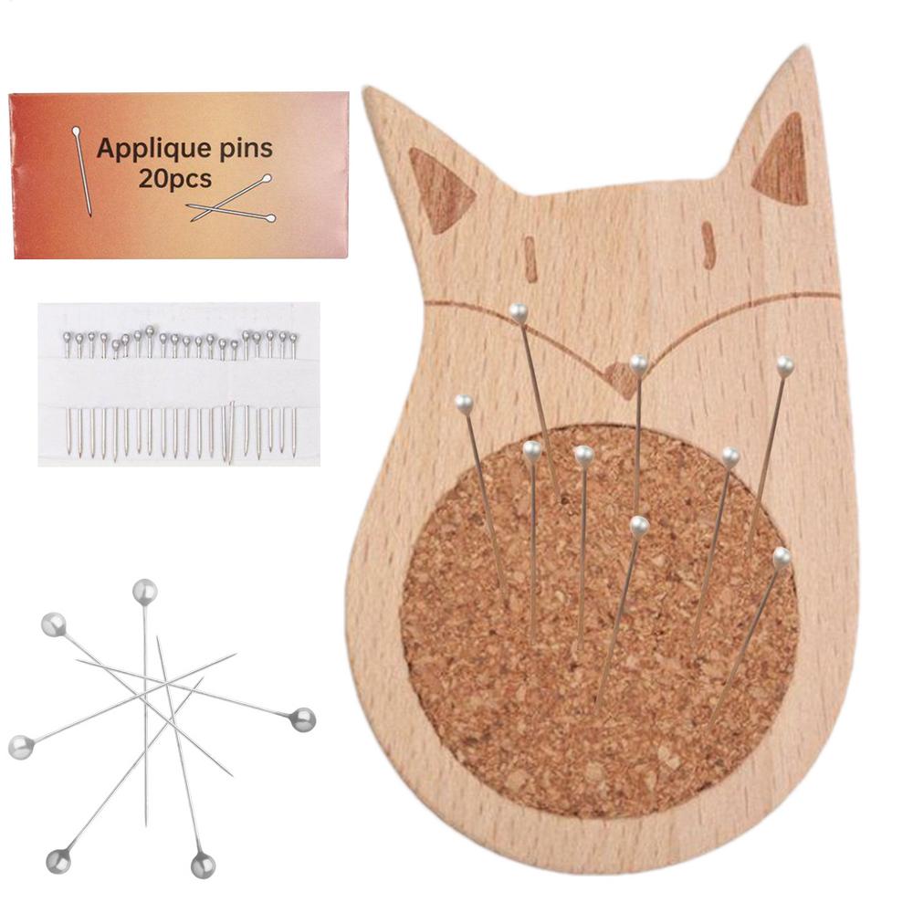 Pin Cushion Wooden Cute Sewing Pin Holder Knitting Accessories for Home Bed Work Mending Embroidery Stitching Thread Clothing