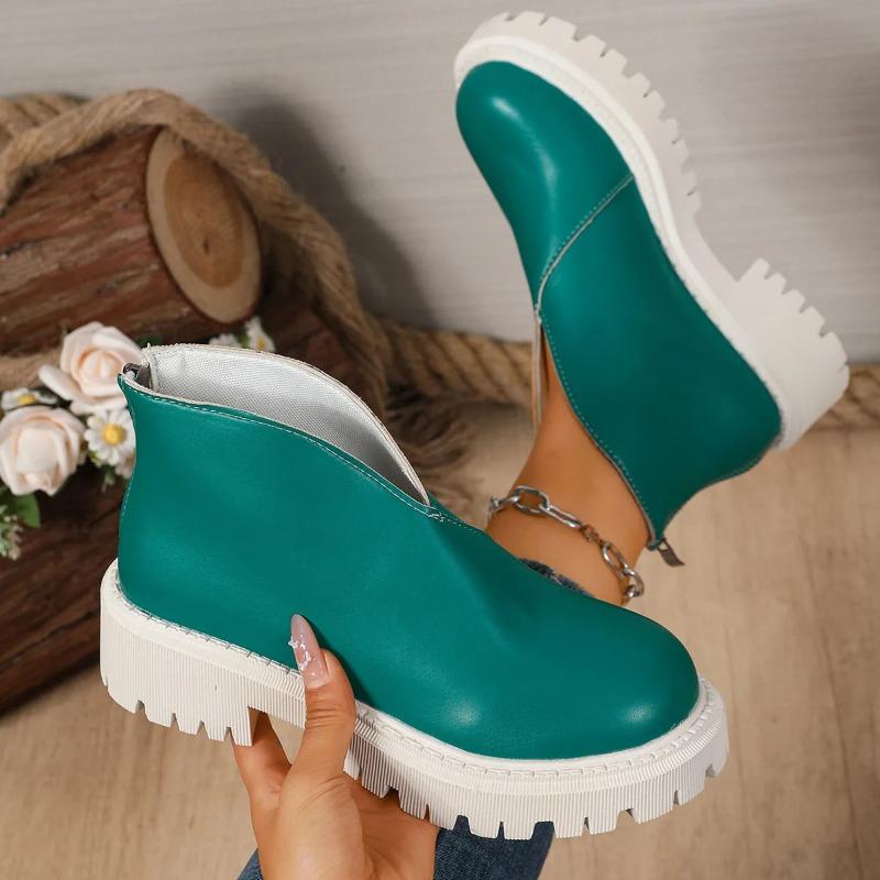 New Shoes for Women Retro Leather Casual Boots Slip-On Design Women Boots Classic Leather Ankle Boot Bottines Femmes Botas Mujer