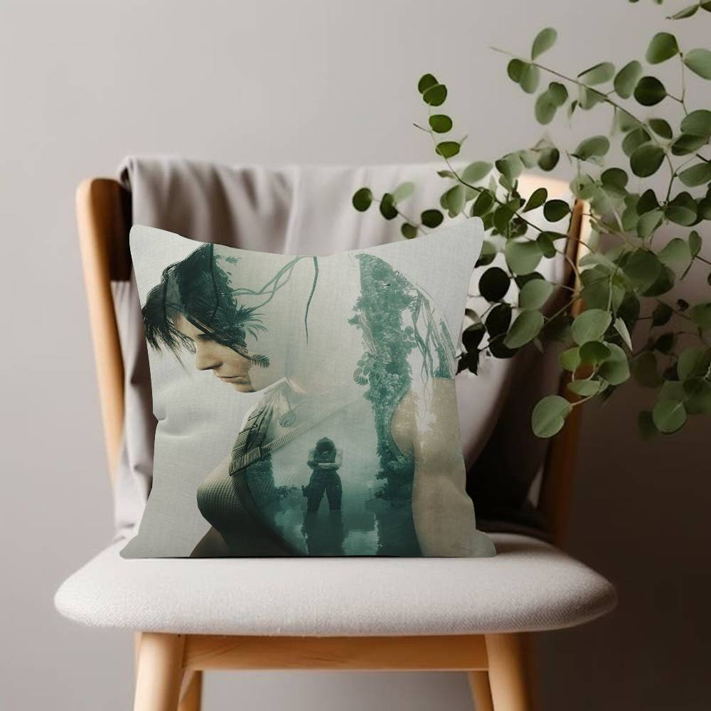 pc Tomb Raider Game Pillow Cushion Cover Pillowcase Living Room Sofa Home Decor Customized