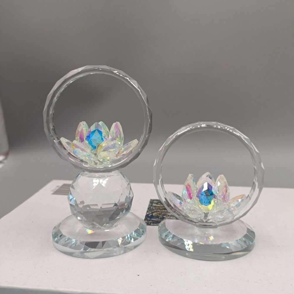Transparent Lotus Flower Figurine Stable Base Clear Lotus Flower Collectible Wedding Gifts