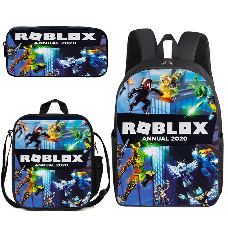 Zaino Anime 3D Tre Pezzi Roblox Zaino Studente Borsa Pranzo Astuccio Zaino Scolastico Stampato