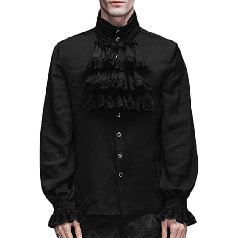 Men's Medieval Retro Christmas Tuxedo Coat - Mid-Length Punk Style