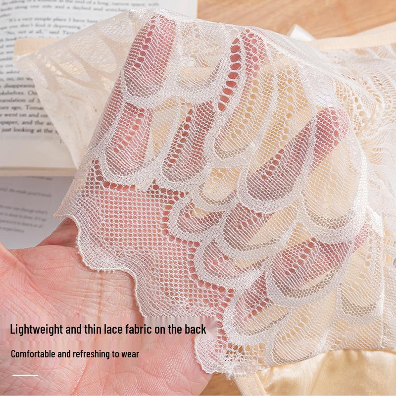 French High-Slit Satin Lace Bow Panties - Sexy, Breathable, Lightweight, Low-Waist Triangle Design