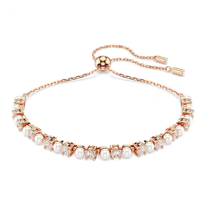Swarovski Edge Design Cubic Zirconia Bracelet Women bracelet Rose-Gold 5729506 Box (Random Color)