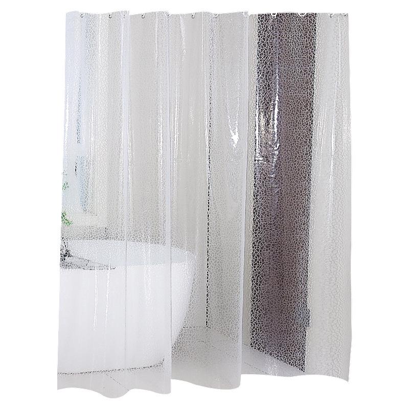 High-Transparency Waterproof EVA Shower Curtain, Mildew-Proof, Antibacterial, Splash-Resistant