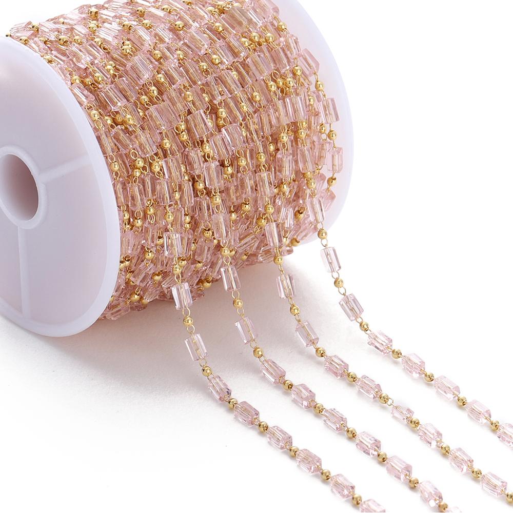 1Meter Bohemian Necklace Chain Cuboid Cube Beads Chains for DIY Necklace Bracelets Jewelry Making Accessories Handmade Chain