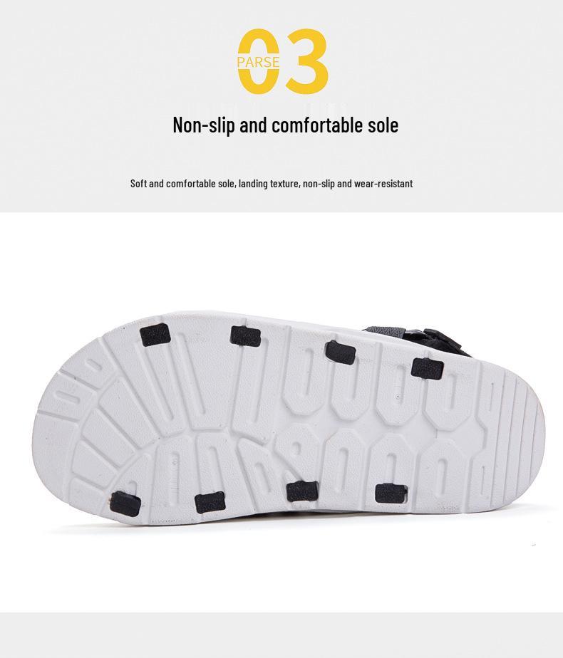 Men’s 2025 Versatile Non-Slip Rubber Sandals: Breathable, Odor-Resistant Casual Sports Beach Shoes