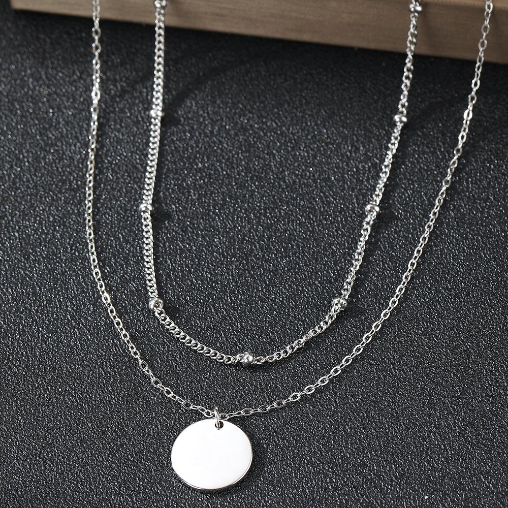 Stainless Steel Necklaces Simple Bead Chain Overlapping Tape Clavicle Chain Ornate Necklace For Women Zircon Goddess Gifts New