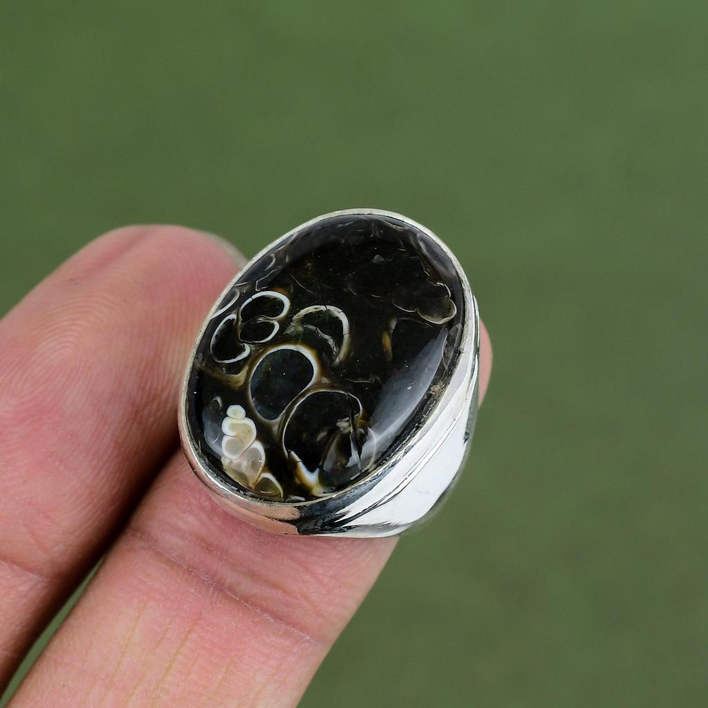 Turritella Agate Ring 925 Sterling Silver Ring Handmade Ring Top Quality Gemstone Ring Silver Jewelry Gifts For Women Available In Ring Size
