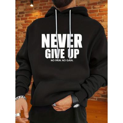 Men'S Stylish Letter Print Hoodie, a Versatile Casual Sports Sweatshirt