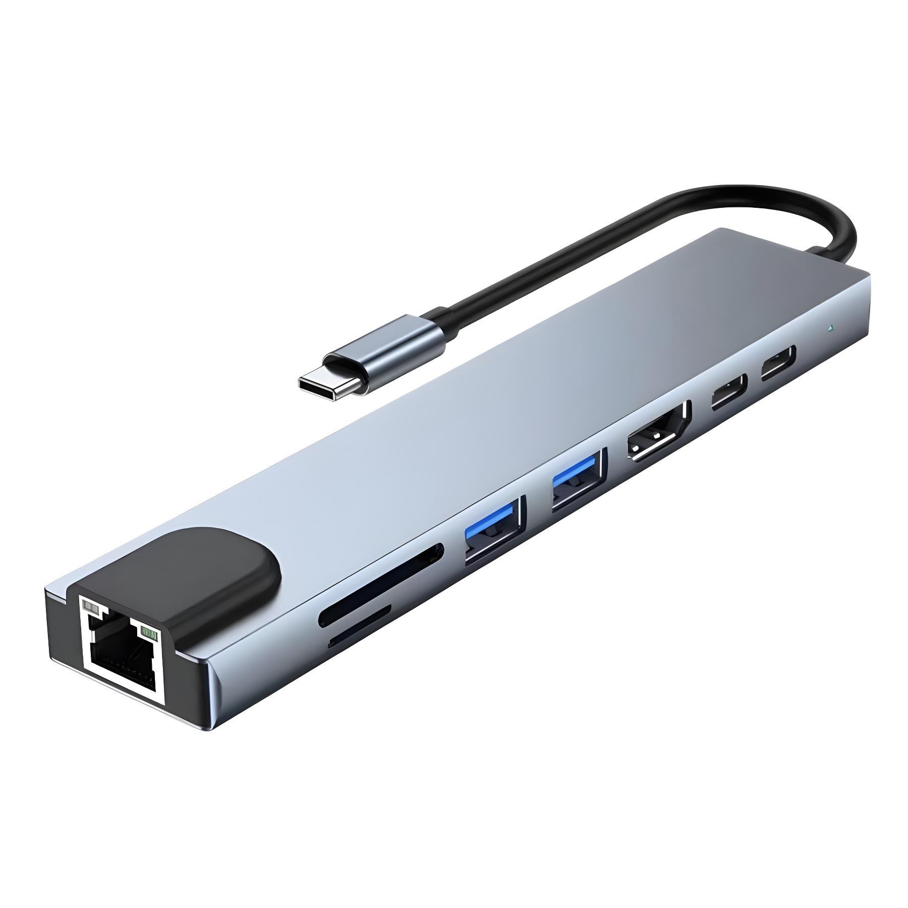 

Ultra 4K HDMI Multi-Port USB-C Hub: 7-in-1 Type-C to HDMI Expansion Dock with USB 3.0 Splitter.